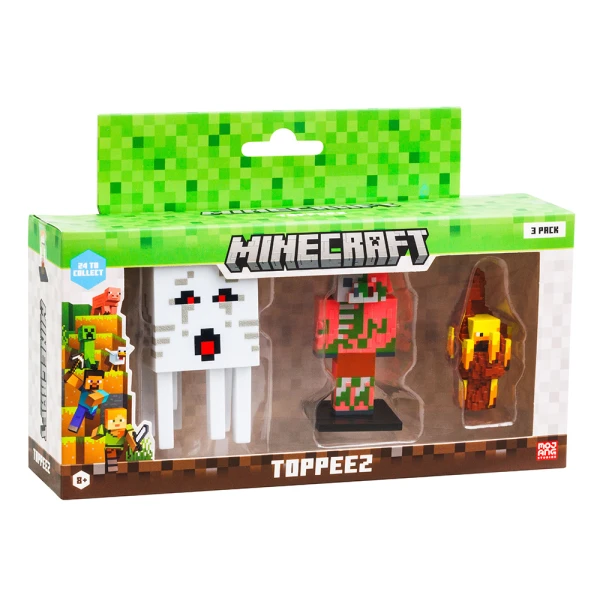 MINECRAFT ΣΕΤ 3 ΦΙΓΟΥΡΕΣ 3D TOPPEEZ 6 εκ. - ΔΙΑΦΟΡΑ ΣΧΕΔΙΑ