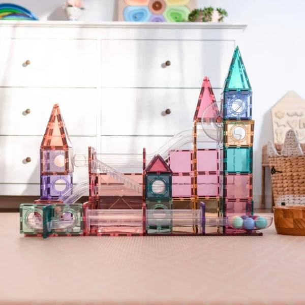 CONNETIX MAGNETIC TILES PASTEL BALL RUN PACK 106 pcs