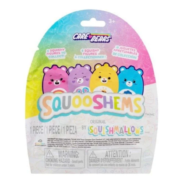 SQUISHMALLOWS - SQUOOSHEMS CARE BEARS ΣΑΚΟΥΛΑΚΙ ΜΕ ΖΟΥΛΗΧΤΗ ΦΙΓΟΥΡΑ ΕΚΠΛΗΞΗ 6 εκ. 
