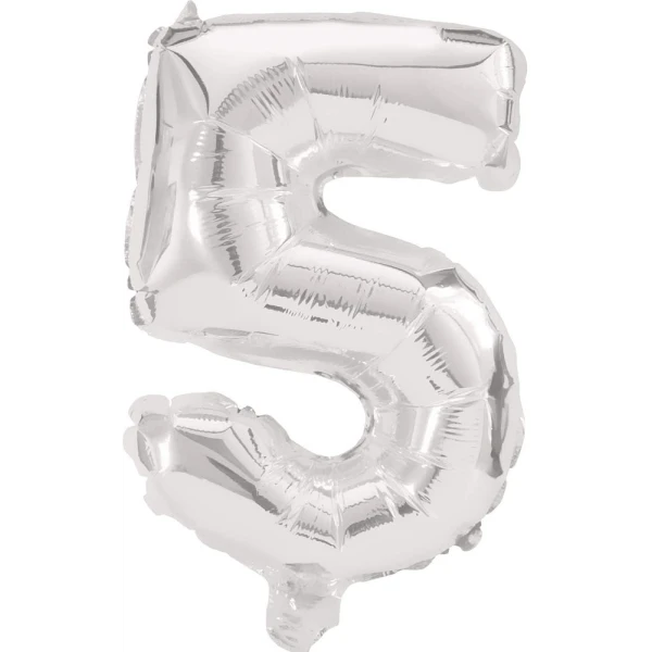 BALLOON SILVER FOIL 10 cm No 5