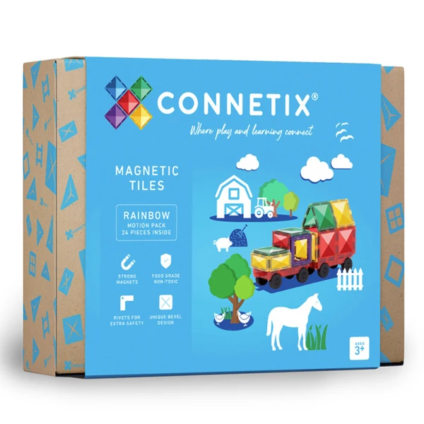 CONNETIX MAGNETIC TILES RAINBOW MOTION PACK 24 pcs