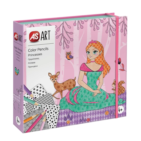 AS ART COLOR PENCILS PRINCESSES FOR AGES 4+