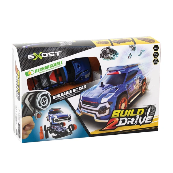 EXOST BUILD 2 DRIVE REMOTE CONTROL & ASSEMBLED RACE CAR BLUE