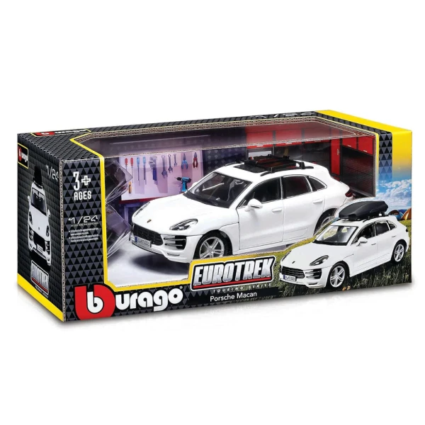 BBURAGO 1:24 PORSCHE MACAN WITH ROOFTOP CARGO BOX