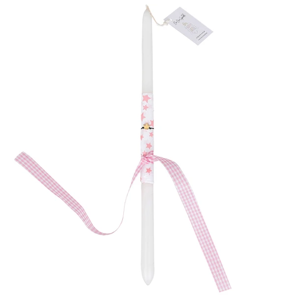 ROUND WHITE CANDLE 32 cm WITH CROWN