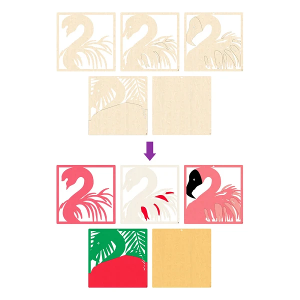 SPLAT PLANET WOODEN ART CRAFT KIT FLAMINGO