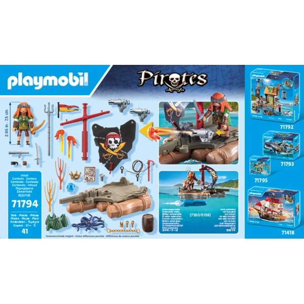 PLAYMOBIL PIRATES PIRATE RAFT WITH TREASURE