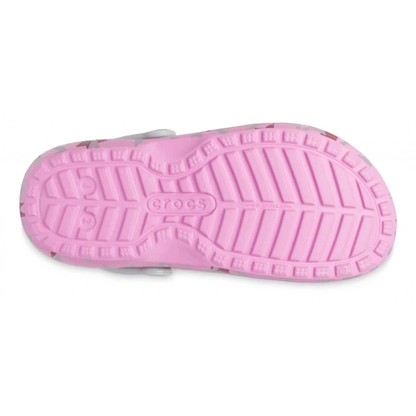CROCS CLASSIC LINED DISCO DANCE PARTY CLOG K TAFFY PINK/MULTI