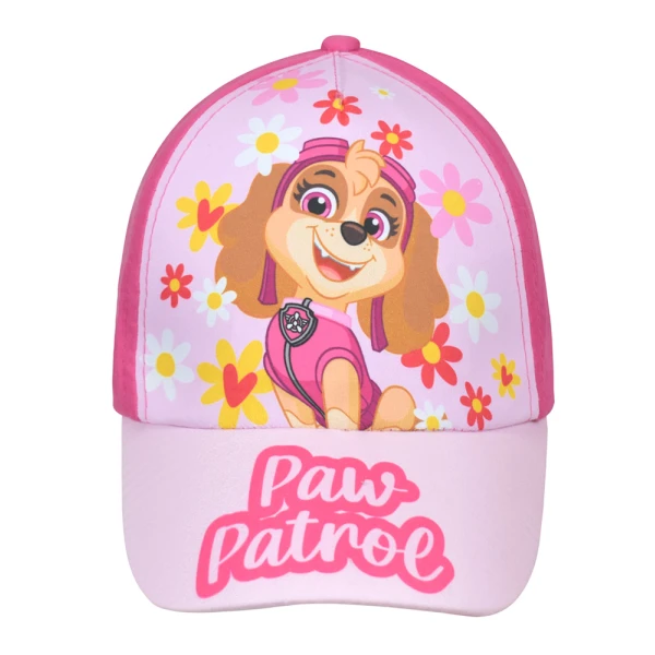 KIDS JOCKEY HAT PAW PATROL FLOWERS PINK