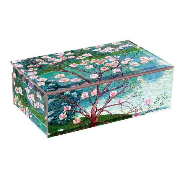 LE MUSEE COLLECTION GLASS JEWELLERY BOX 18X13X6  cm LIST MAGNOLIA