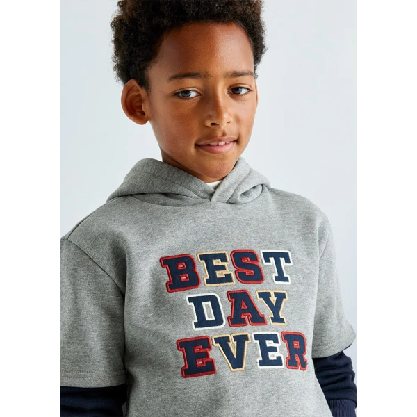 MAYORAL SWEATER DOUBLE SLEEVES DARK GREY