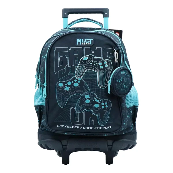MUST TEAM SCHOOL TROLLEY BACKPACK 34x20x44 cm 3 CASES GAME ON