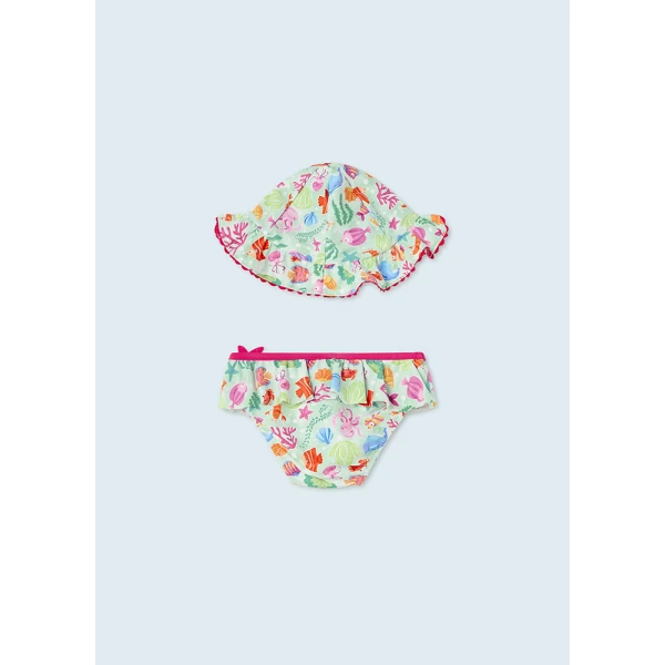 MAYORAL SET SWIMSUIT WITH HAT LIGHT BLUE