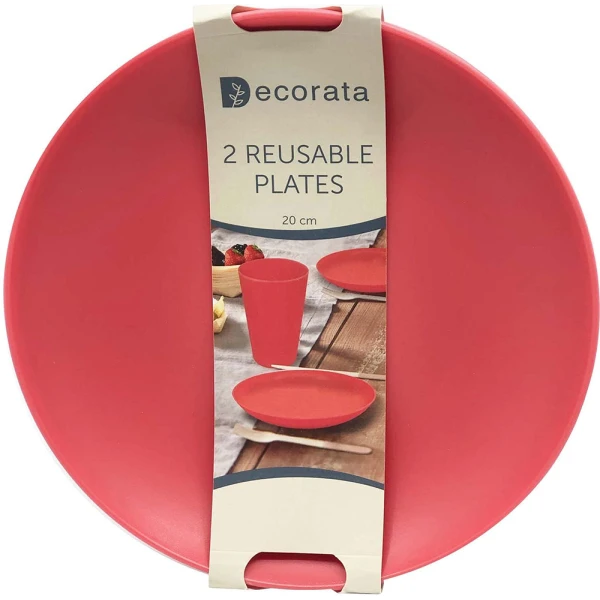 REUSABLE PLATES 20 cm 2 pcs RED