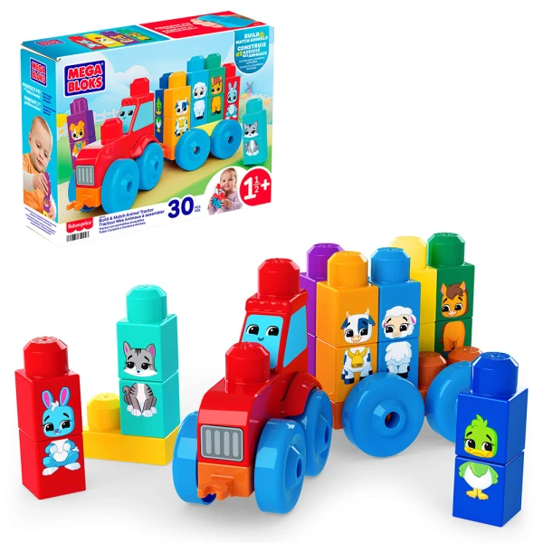 MEGA BLOKS ΤΡΑΚΤΕΡ ΜΕ ΖΩΑΚΙΑ 30 τεμ.