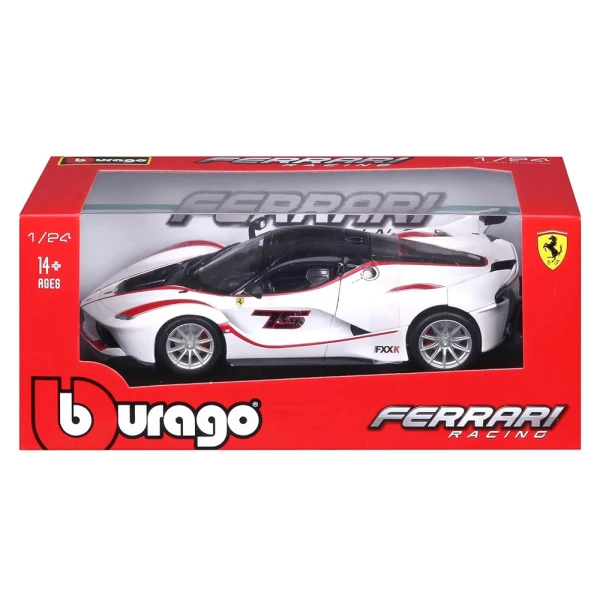 BBURAGO 1:24 RACE FERRARI FXX-K N.75 WHITE