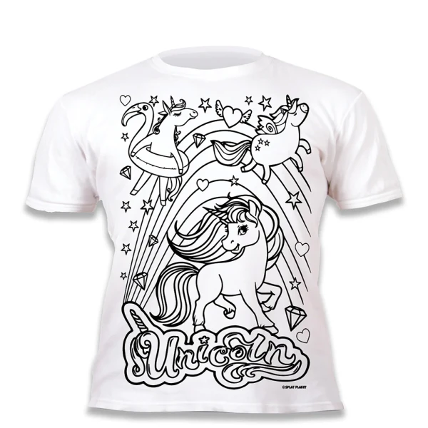 SPLAT PLANET WASHABLE COLOURING T-SHIRT UNICORNS WITH MARKERS (5-6 YEARS)