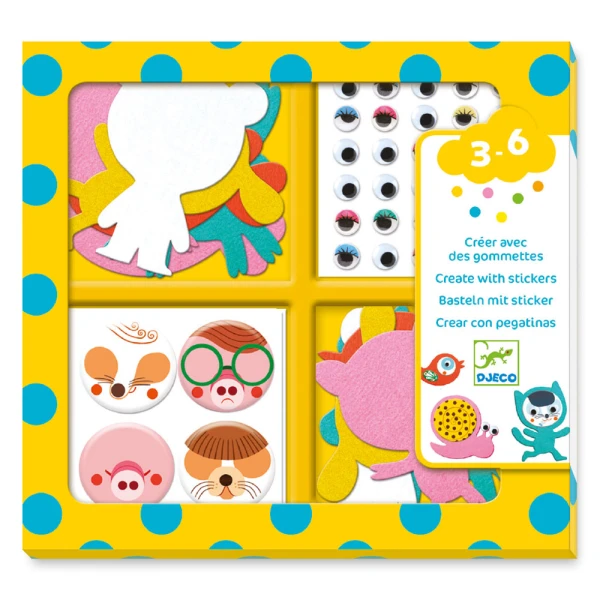 DJECO CREATE WITH STICKERS - ANIMALS
