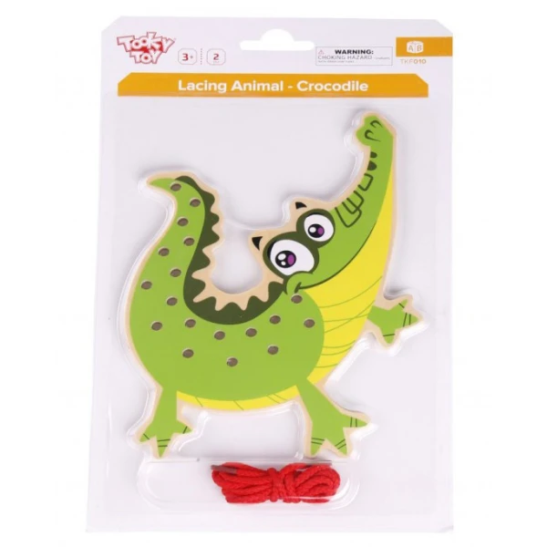 WOODEN LACING ANIMAL - CROCODILE