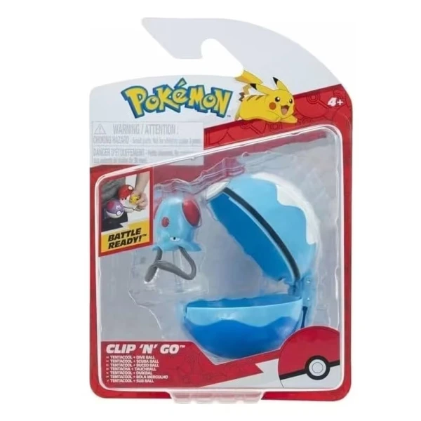 POKEMON POKE BALL CLIP N GO ΜΕ ΦΙΓΟΥΡΑ W20 - TENTACOOL AND DIVE ΒALL