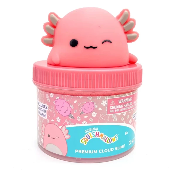 SQUISHMALLOWS ΑΡΩΜΑΤΙΚΟ CLOUD SLIME ΜΕ TOPPER ΣΕ ΒΑΖΑΚΙ W1 - ARCHIE THE AXOLOTL