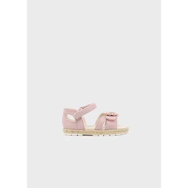 MAYORAL SANDALS JUTE FLOWER PINK