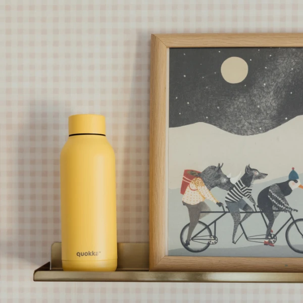 QUOKKA THERMAL STAINLESS STEEL BOTTLE SOLID 510ml - LIGHT YELLOW
