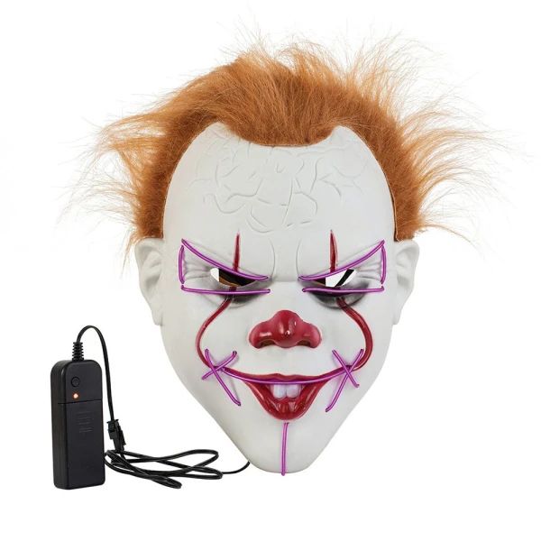 HALLOWEEN ΑΞΕΣΟΥΑΡ ΜΑΣΚΑ CLOWN ΜΕ ΦΩΣ
