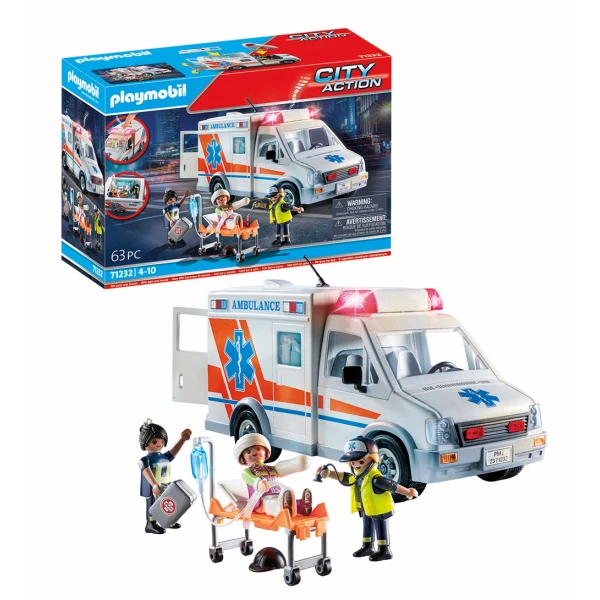PLAYMOBIL CITY ACTION ΑΣΘΕΝΟΦΟΡΟ ΜΕ ΔΙΑΣΩΣΤΕΣ 