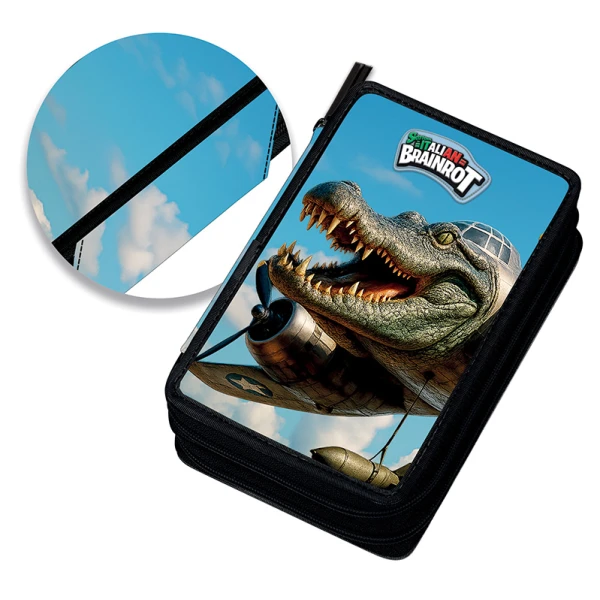 DOUBLE FILLED PENCIL CASE BOMBARDINO CROCODILLO BRAINROT