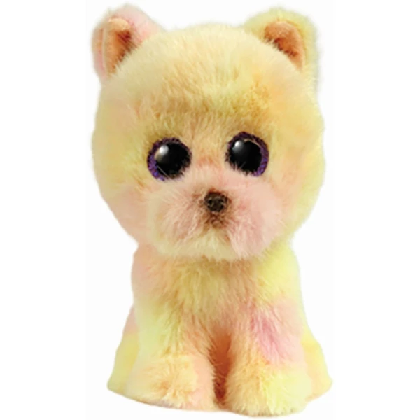 TY BEANIE BOOS POMERANIAN DOG LIGHT YELLOW PLUSH 15 cm 
