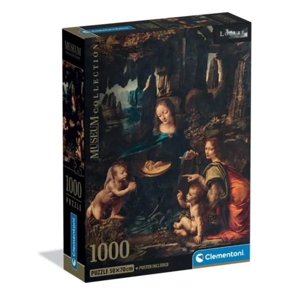 CLEMENTONI ΠΑΖΛ MUSEUM COLLECTION LEONARDO DA Η ΠΑΝΑΓΙΑ ΤΩΝ ΒΡΑΧΩΝ 1000 τεμ.