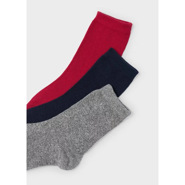 MAYORAL SET 3 SOCKS SIMPLE RED