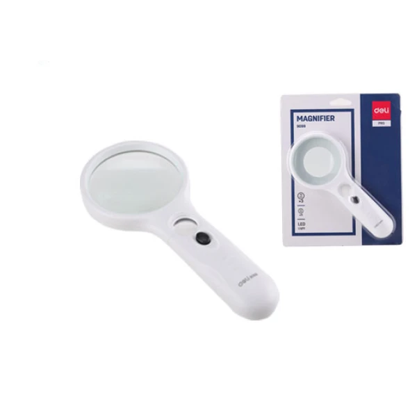 DELI MAGNIFIER LED 3X75mm WHITE