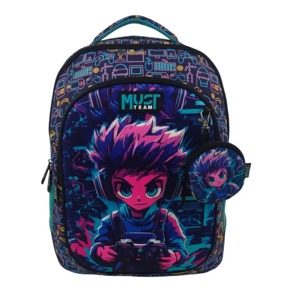 MUST TEAM ΤΣΑΝΤΑ ΠΛΑΤΗΣ 32X18X43 εκ. ΜΕ 3 ΘΗΚΕΣ ANIME BOY