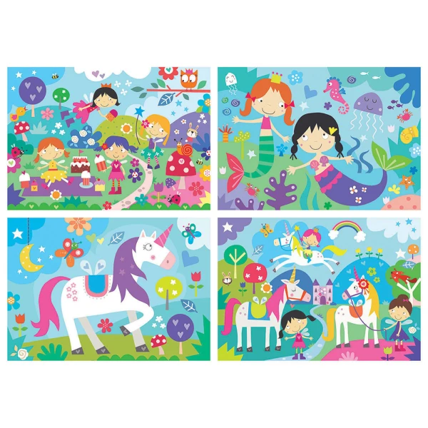 EDUCA 4 ΣΕ 1 PROGRESSIVE ΠΑΖΛ 20-40-60-80 τεμ. - FANTASY WORLD