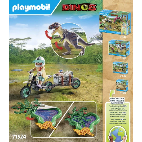 PLAYMOBIL DINOS T-REX ΚΑΙ ΕΞΕΡΕΥΝΗΤΗΣ ΜΕ ΜΟΤΟΣΙΚΛΕΤΑ