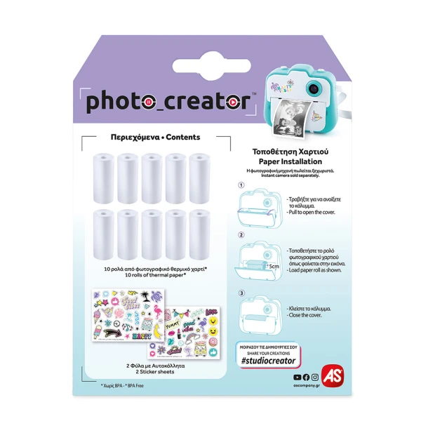 10 ROLLS OF THERMAL PAPER PHOTO CREATOR INSTANT CAMERA