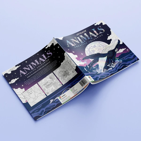 HINKLER COLOURING BOOK ART MAKER SQUARE AMAZING ANIMALS