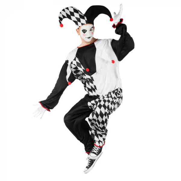 ADULTS CARNIVAL COSTUME JESTER M-L