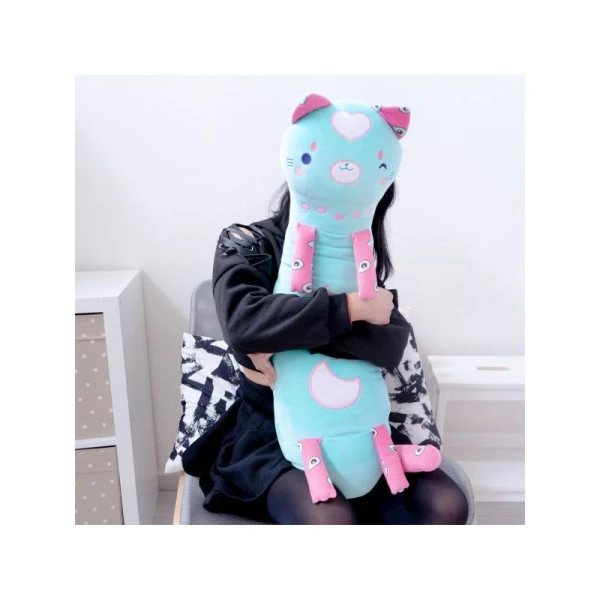 PLUSH PILLOW LIGHT BLUE CAT KIKI 60 cm