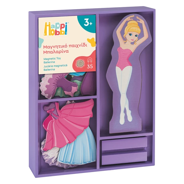 HAPPIHOBBI MAGNET 35 EDUCATIONAL WOODEN MAGNETS SWEET BALLERINA