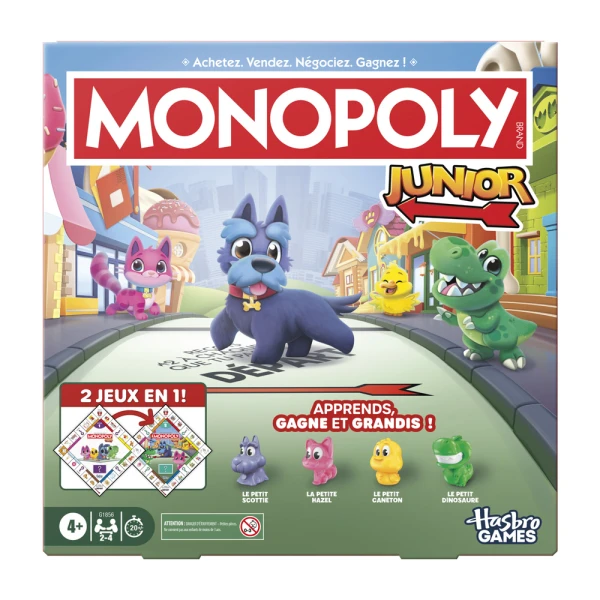 ΕΠΙΤΡΑΠΕΖΙΟ ΠΑΙΧΝΙΔΙ MONOPOLY JUNIOR SQUARE 2 IN 1