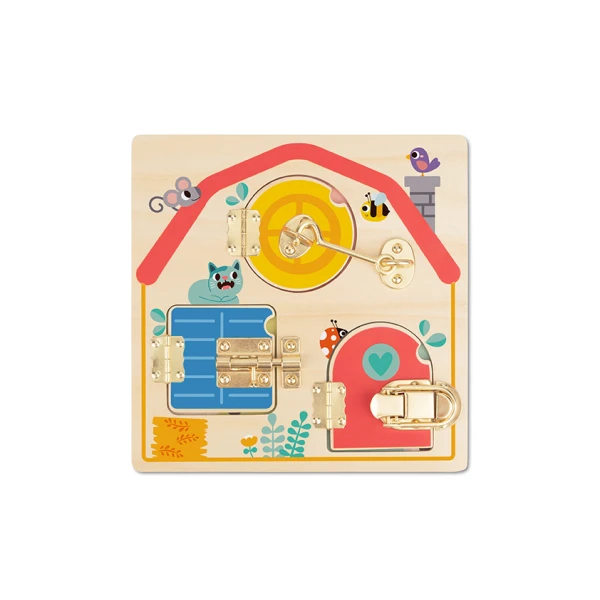 TOOKY TOY WOODEN LATCHES ACTIVITY BOARD