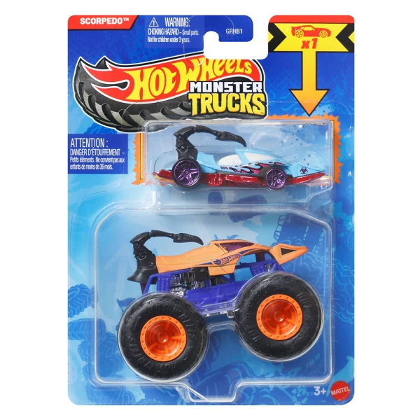 HOT WHEELS MONSTER TRUCKS ΟΧΗΜΑ ΜΕ ΑΥΤΟΚΙΝΗΤΑΚΙ - SCORPEDO