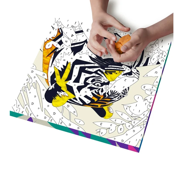 SPLAT PLANET MESS-FREE PAINT KIT WITH CLAY TIGER CANVAS MOUNTED
