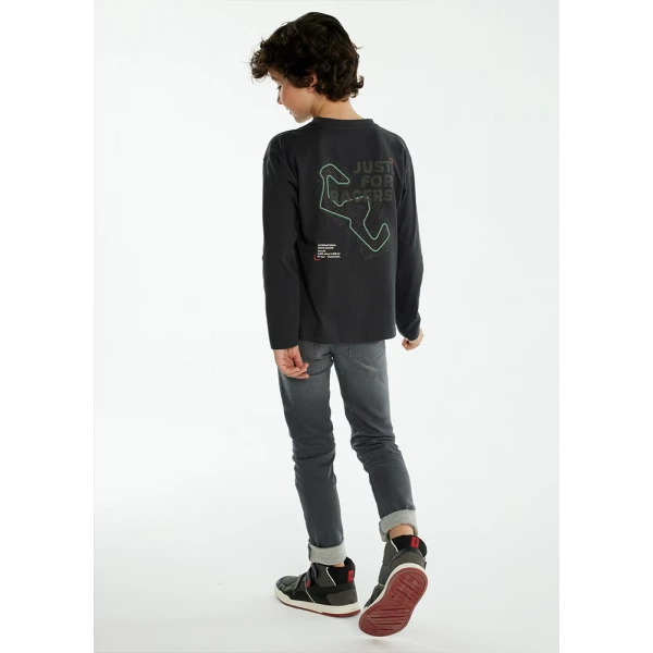 MAYORAL LONG SLEEVES BLOUSE RACERS ANTHRACITE