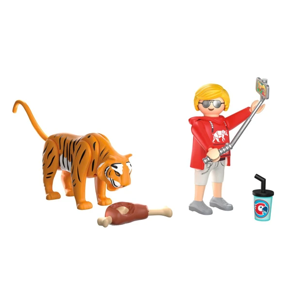 PLAYMOBIL ANIMALS & FRIENDS ΤΙΓΡΗΣ ΚΑΙ ΕΠΙΣΚΕΠΤΗΣ ΠΑΡΚΟΥ