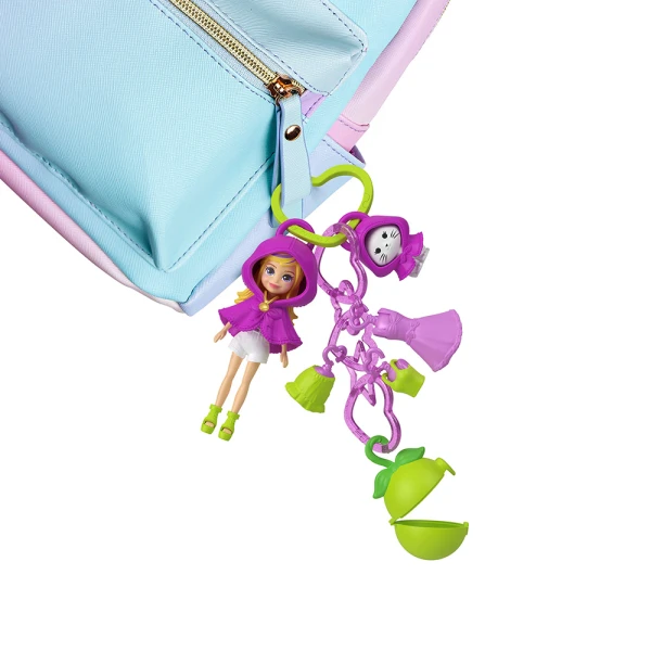POLLY POCKET DOLL WITH ACCESSORIES & KEYCHAIN - APPLE