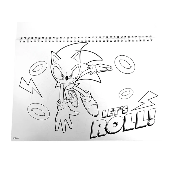 DRAWING PAD 23X33 cm 40 SHEETS AND STICKERS SONIC CLASSIC